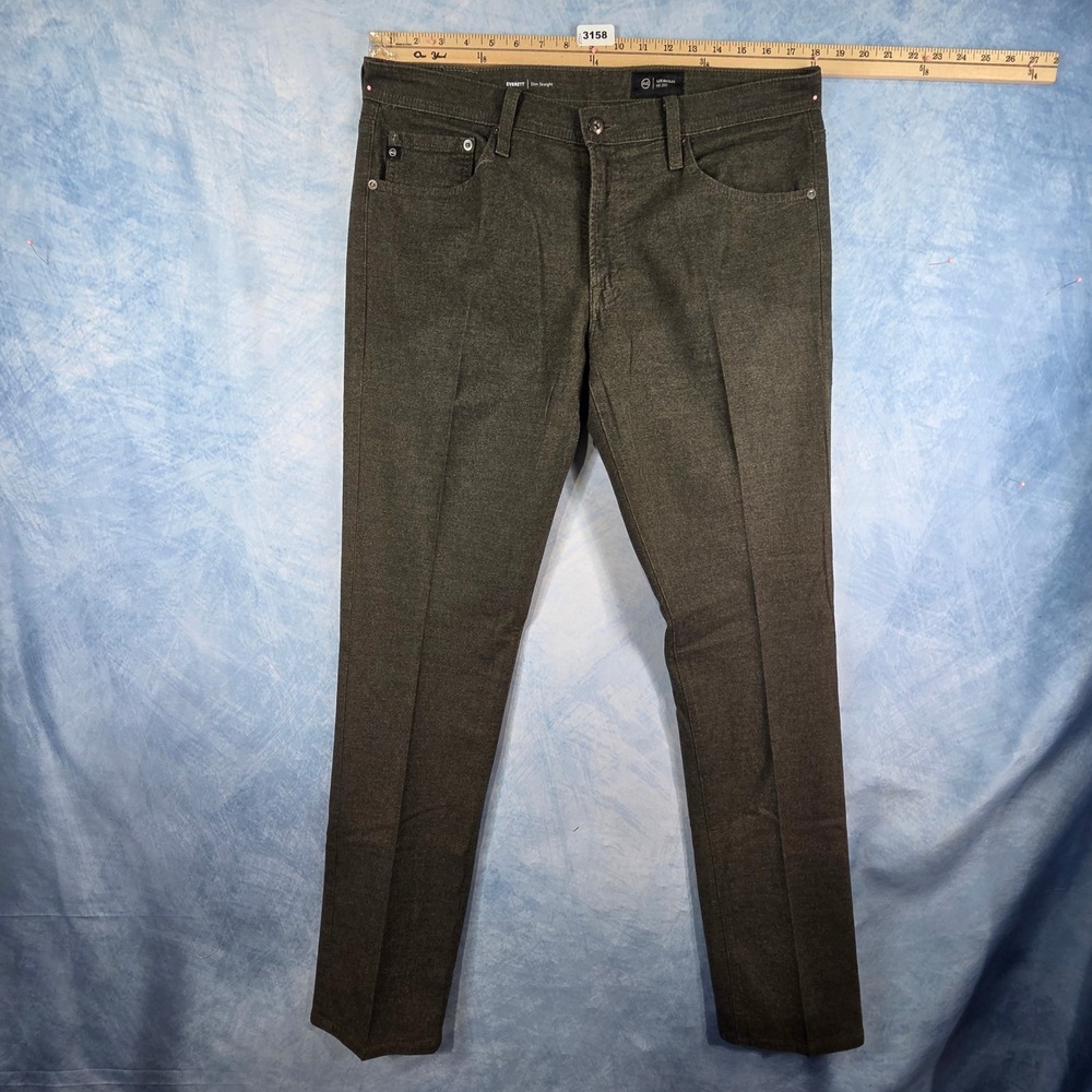 AG Adriano Goldschmied Everett Slim Straight Pants Olive Green 34x34 Mens